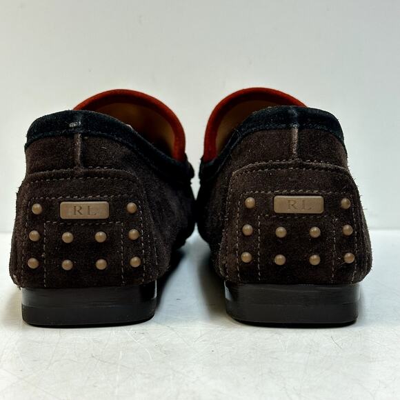 NEW HEEL Ralph Lauren Purple Label Penny Loafer Suede Driver Made in Italy 9.5 D main image 14